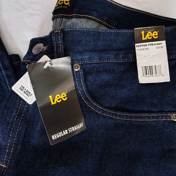 NWT Mens Lee Size 33x36 Color Denim Regular Straight Jeans - Picture 4 of 10